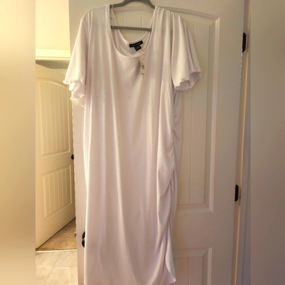 Ashley Stewart white midi dress size 30/32